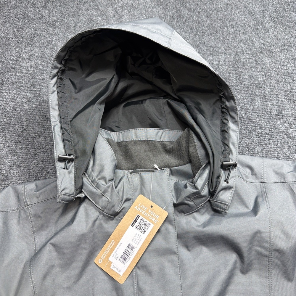 Eddie Bauer Women's Waterproof Trench Rain Parka Jacket Gray Hood Long Coat New!